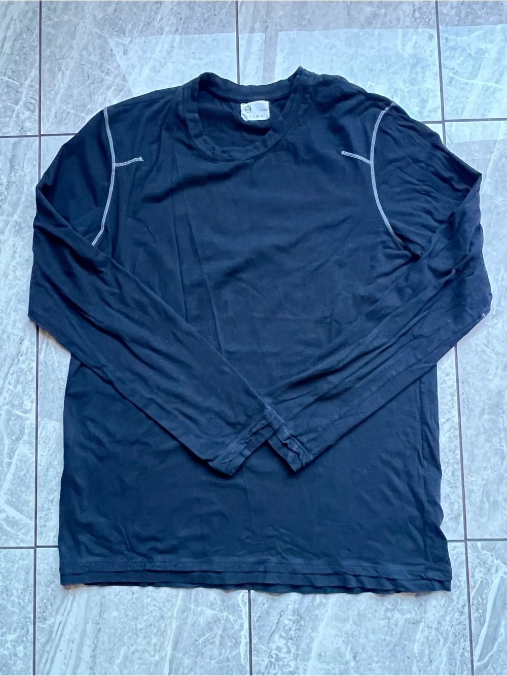 AG Adriano Goldschmied Mens Black Contrast Stitching LongSleeve Crewneck Shirt L